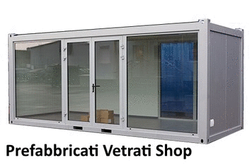 Container negozi mobili vetrati